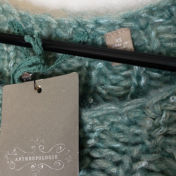 NEW Anthropologie Knitted & Knotted Hi Low Chunky Glitz Sweater Bohemian Spring - Picture 6 of 14